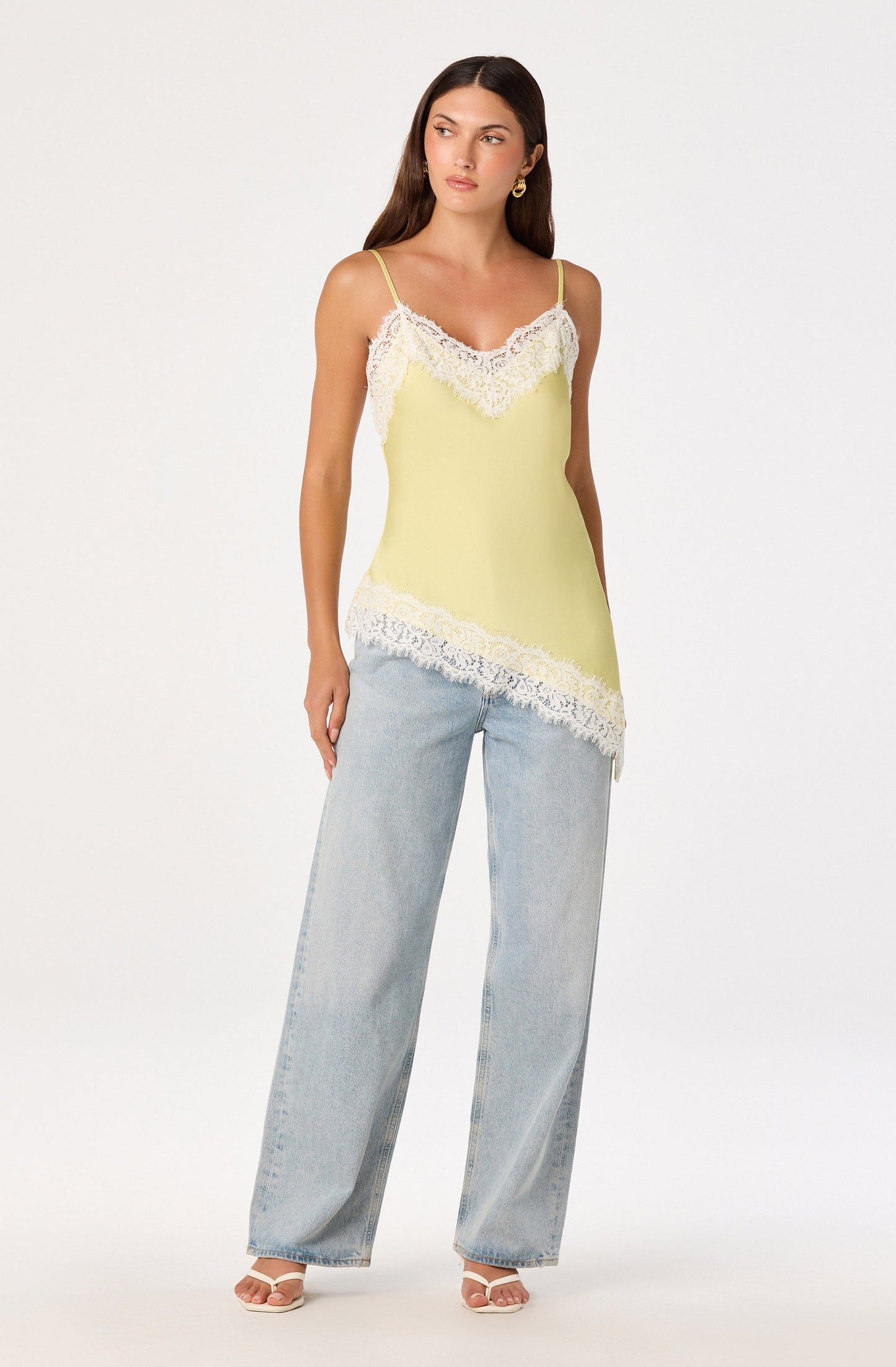 Analise Lace Trim Asymmetric Tank