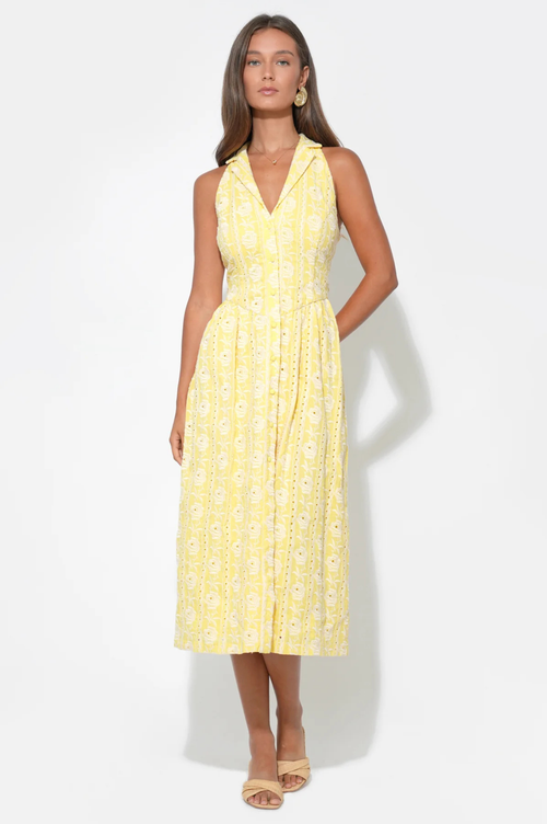 Hazel Embroidery Midi Dress