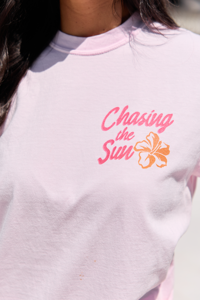 Chasing The Sun Light Pink Comfort Colors Graphic Tee