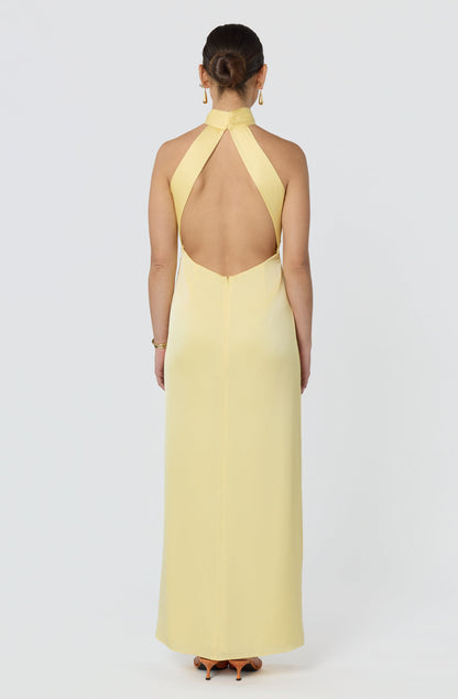 Aspen Twist Front Halter Maxi Dress