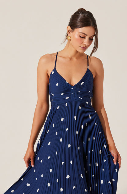 Blythe Floral Plisse Midi Dress