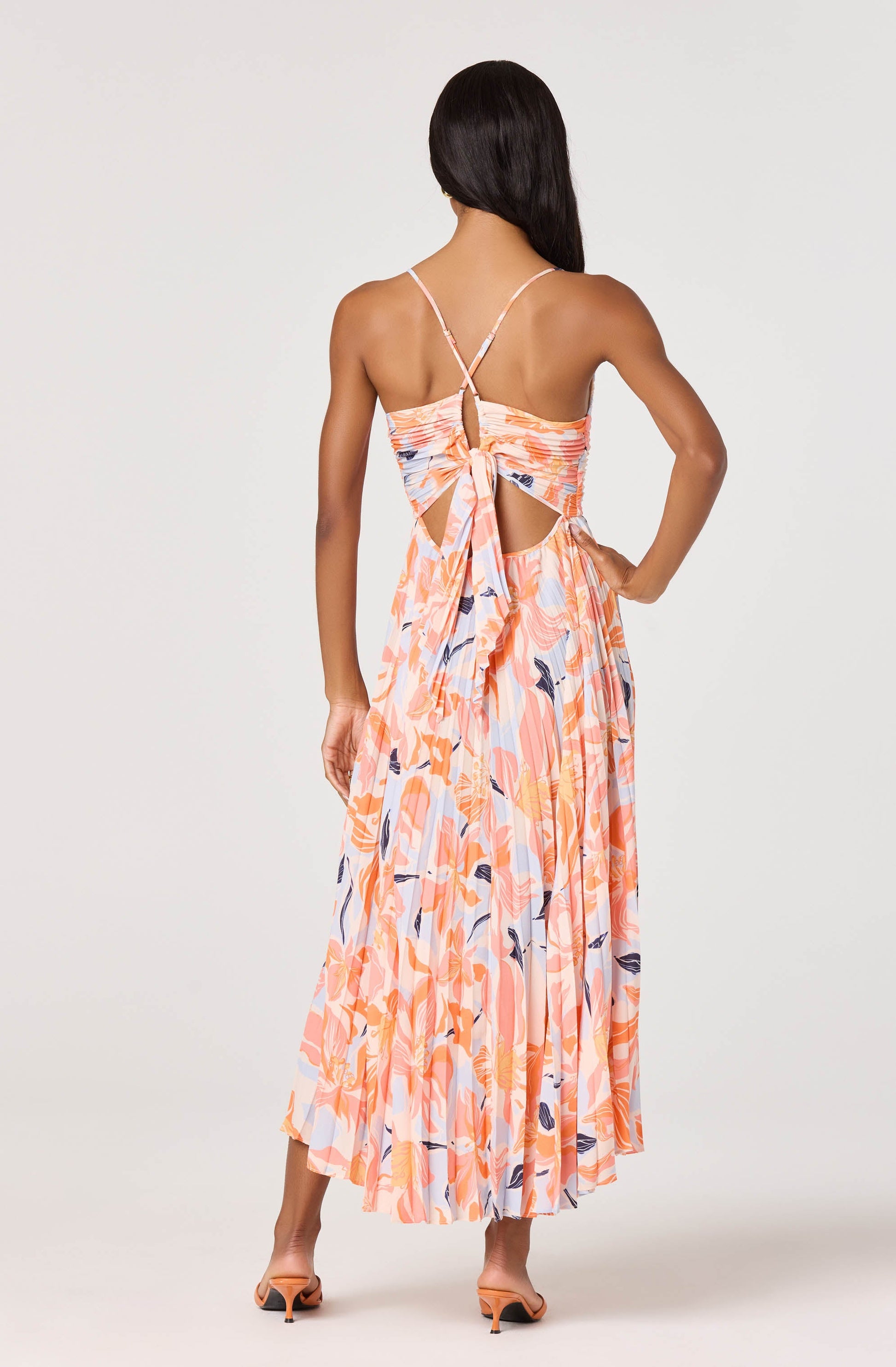 Blythe Floral Plisse Midi Dress