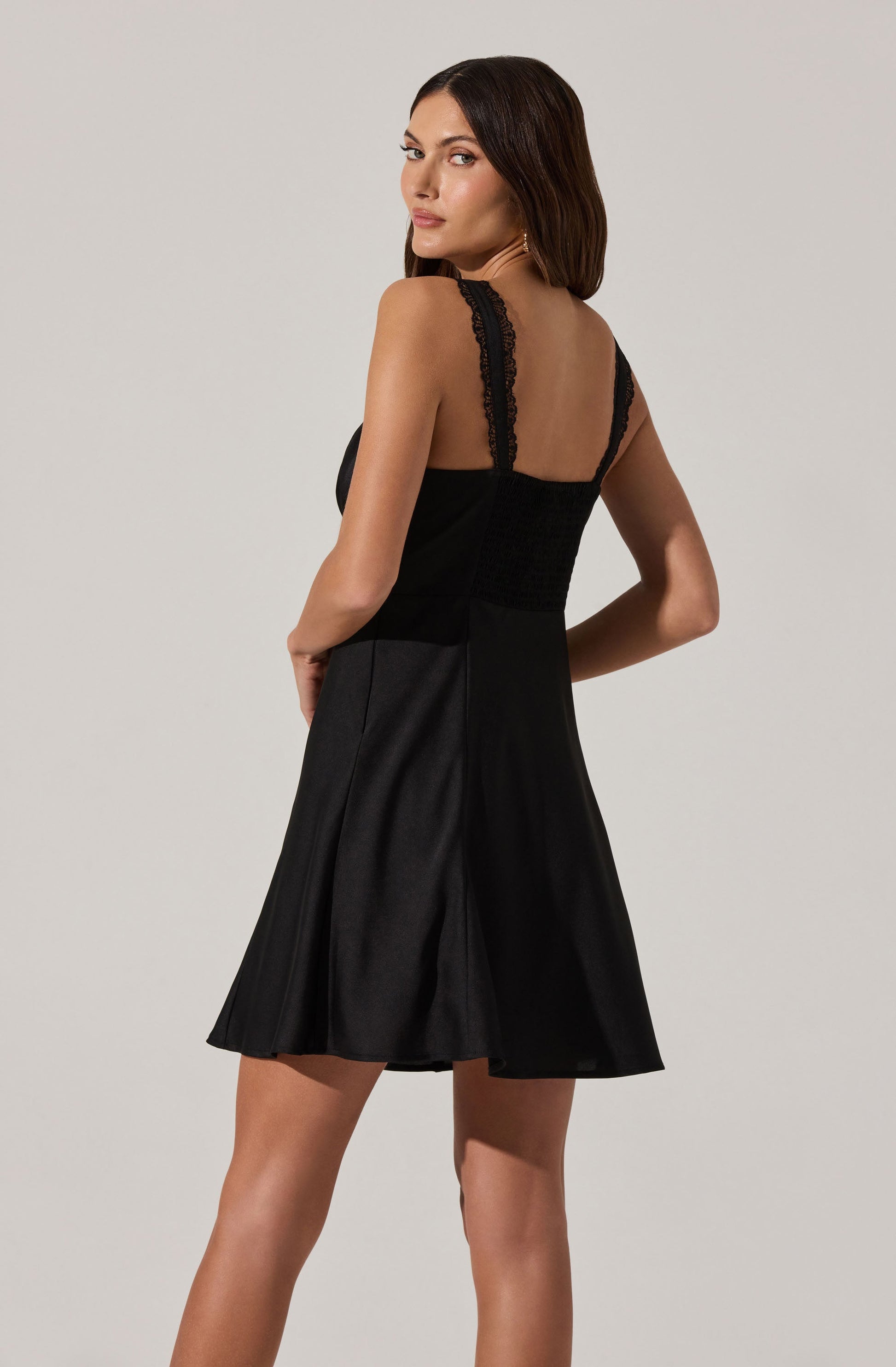 Alva Lace Trim Mini Dress
