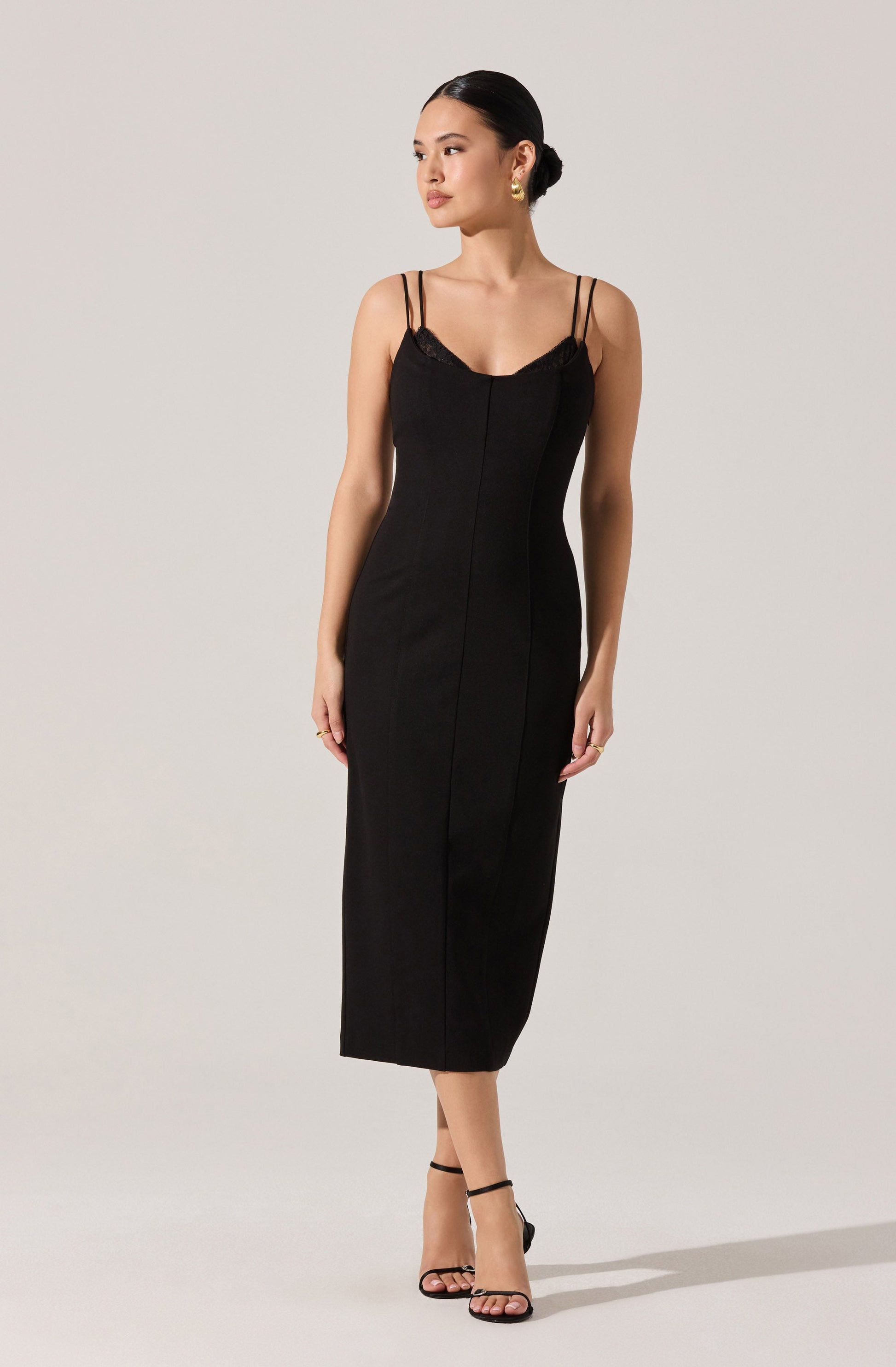 Allura Peekaboo Lace Midi Dress