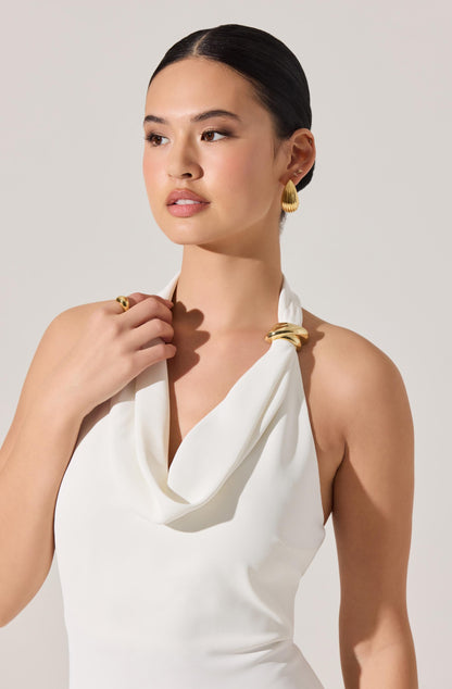 Alanna Halter Cowl Neck Midi Dress