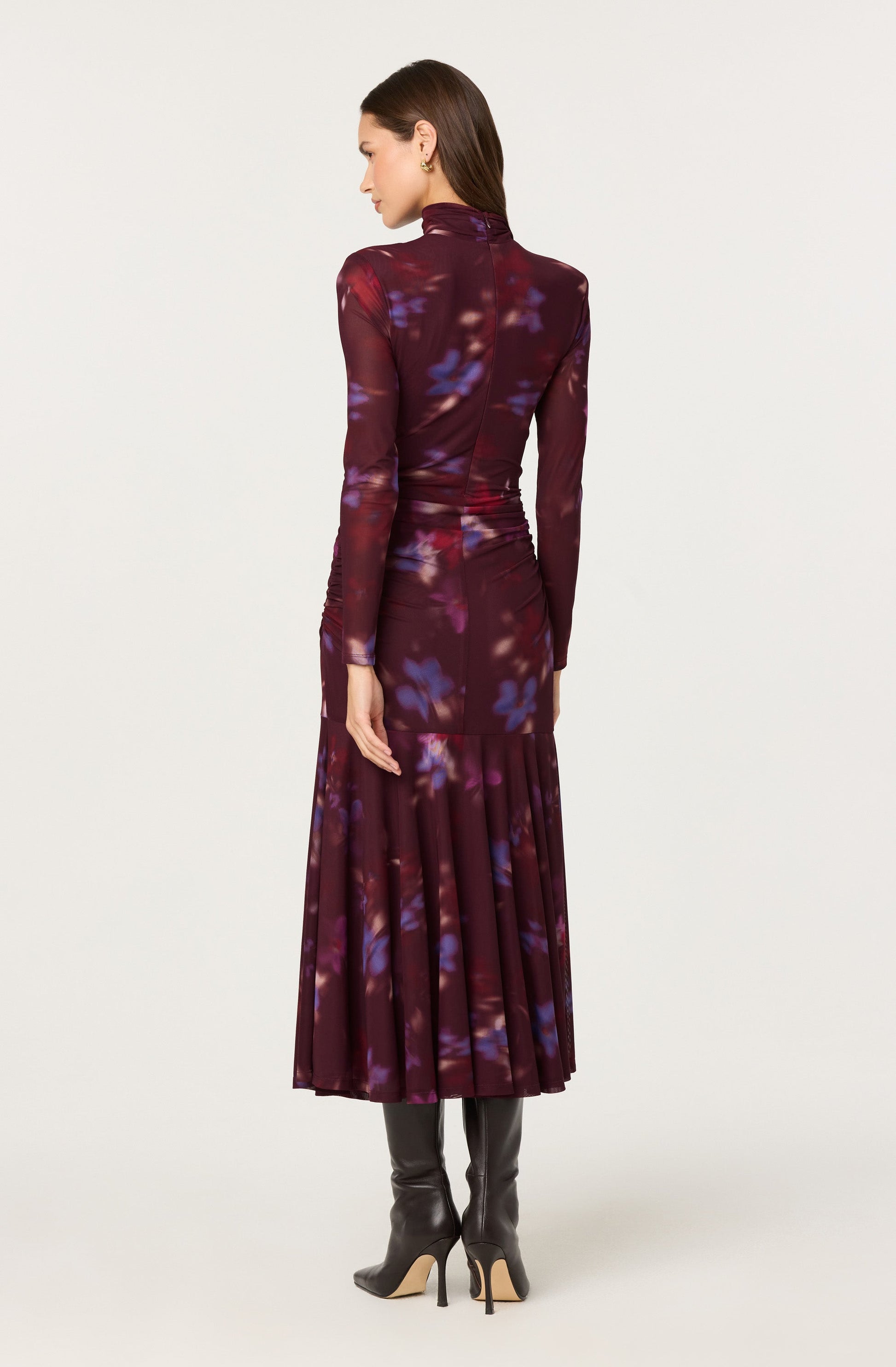 Aubriella Floral Mesh Midi Dress