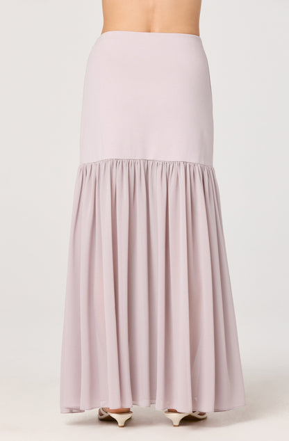 Aloyse Contrast Drop-Waist Maxi Skirt
