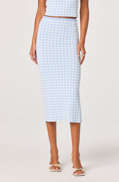 Babbett Gingham Sweater Midi Skirt