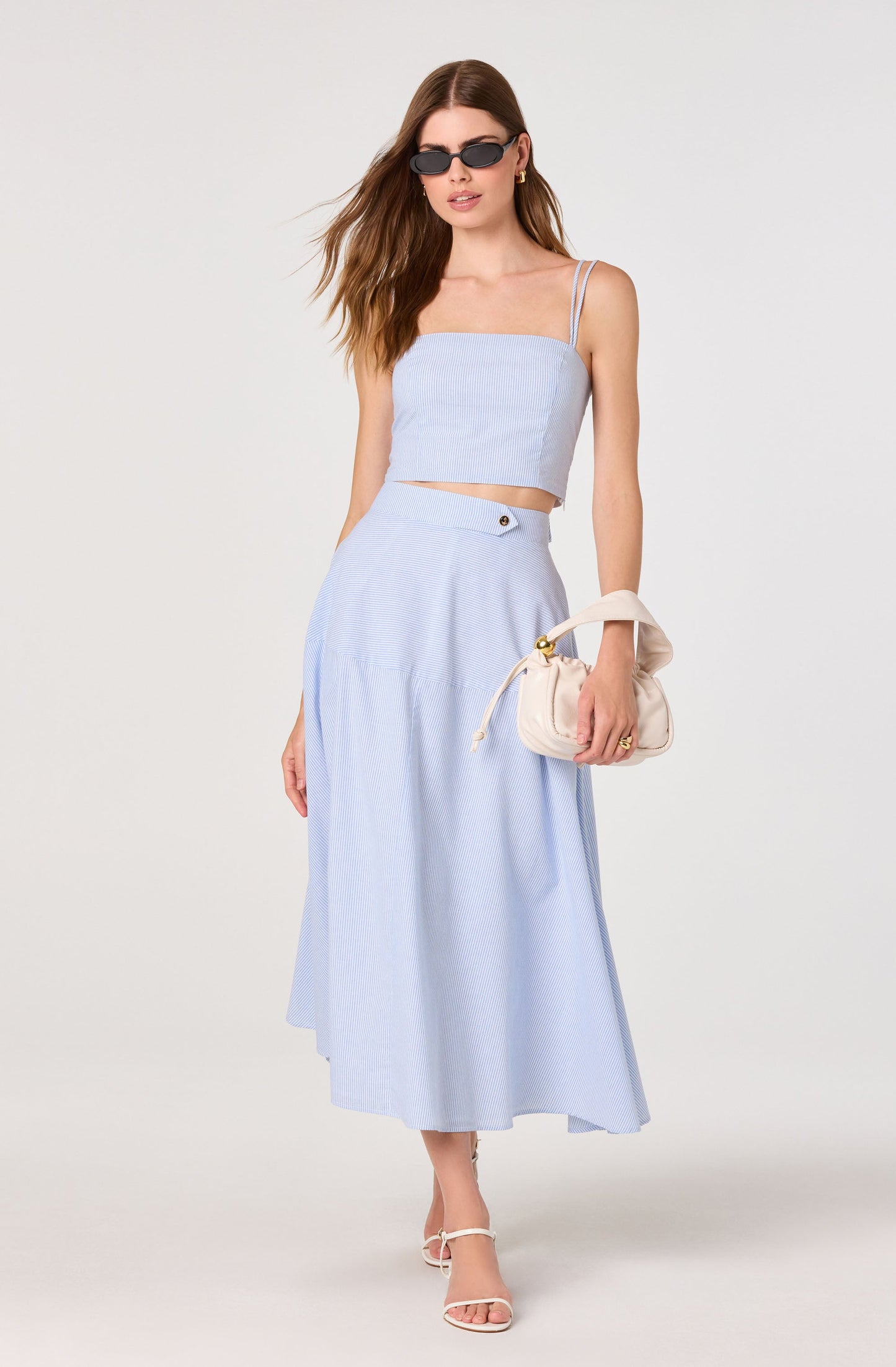 Azzura Striped Midi Skirt