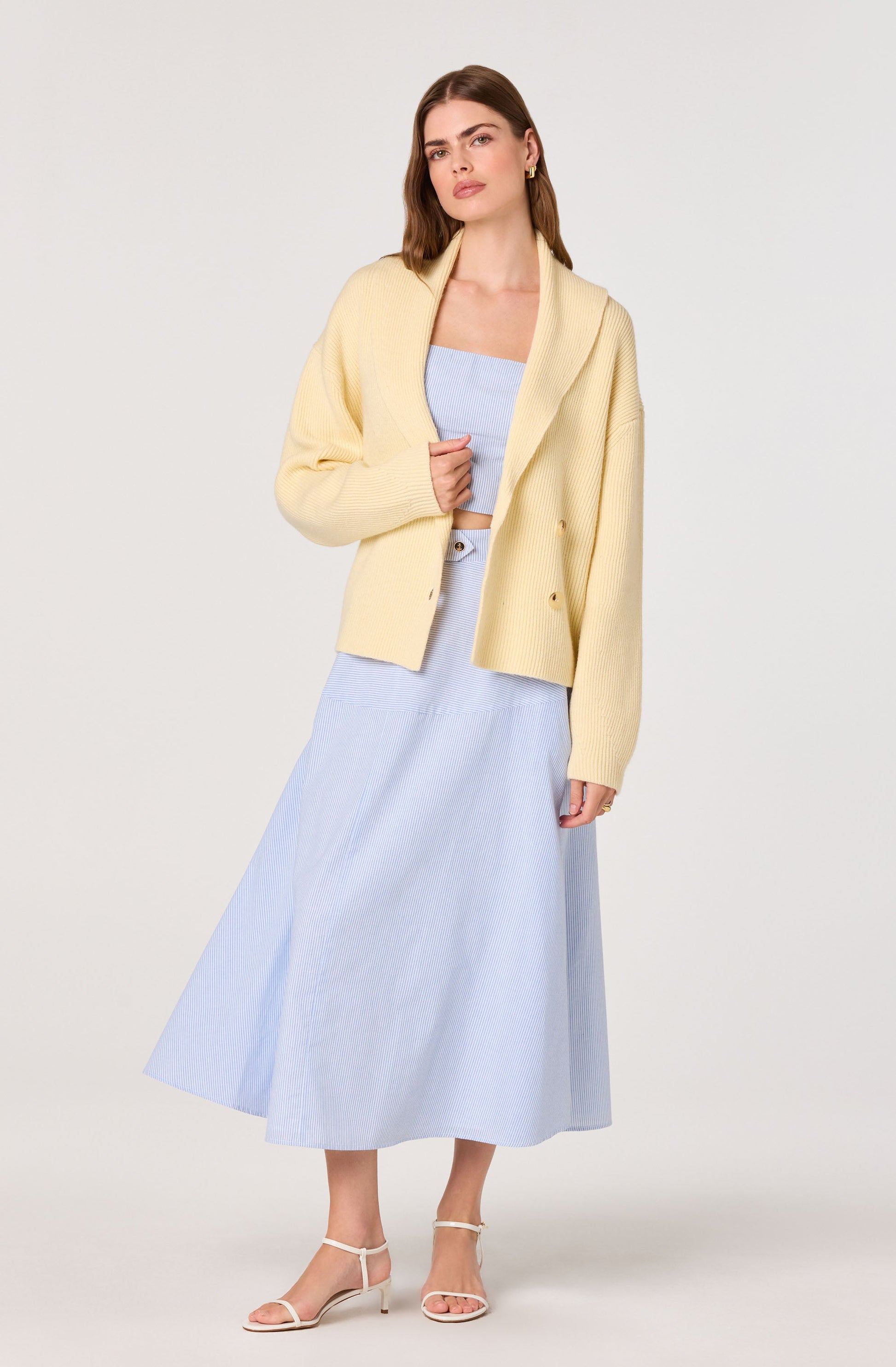 Azzura Striped Midi Skirt