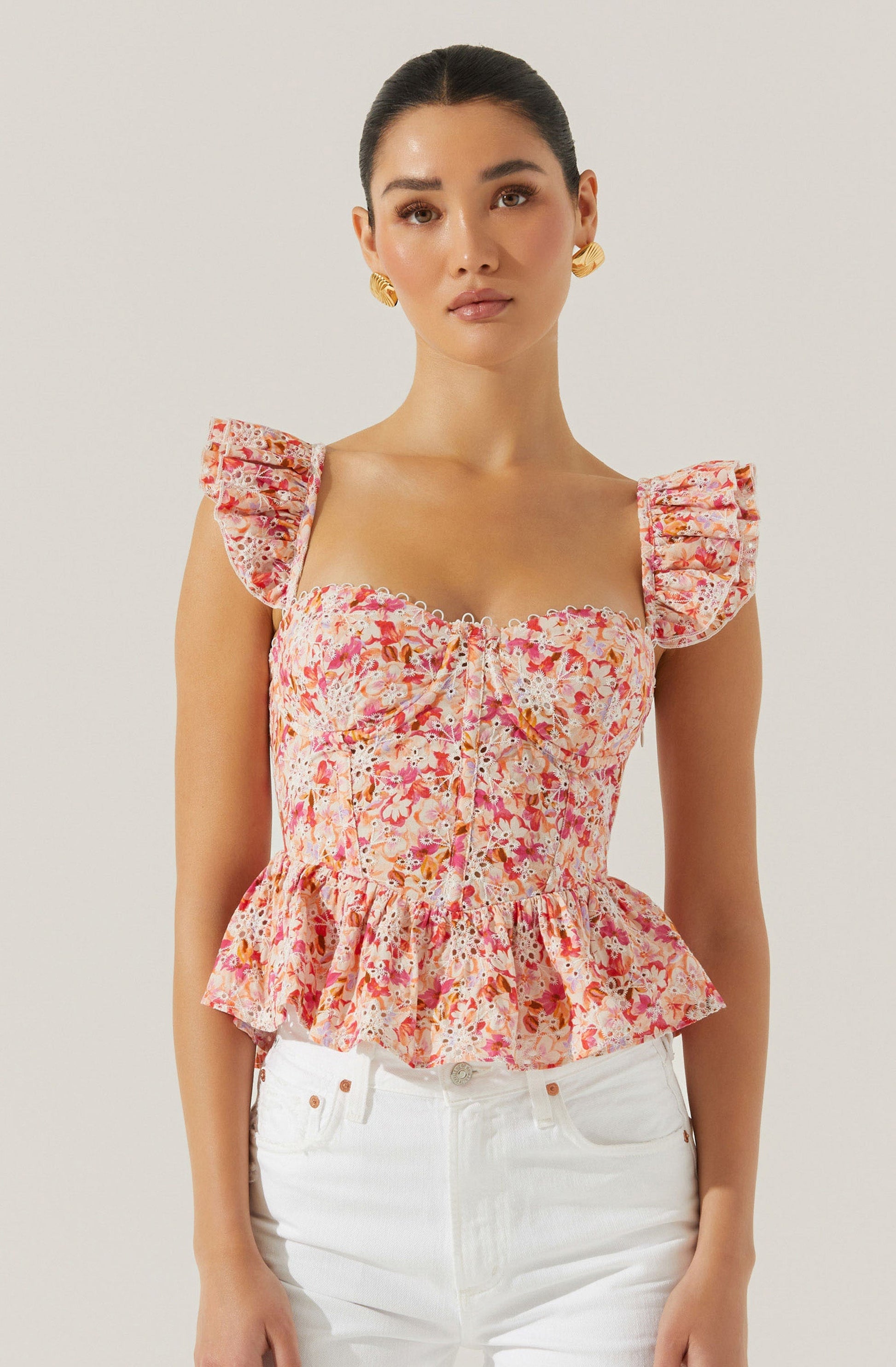 Baylin Floral Peplum Top