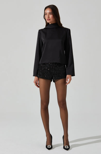 Bethwyn Satin Cowl Back Top