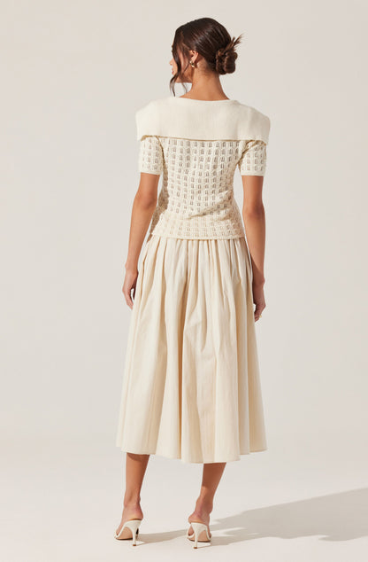 Analissa Pointelle Sailor Collar Cardigan