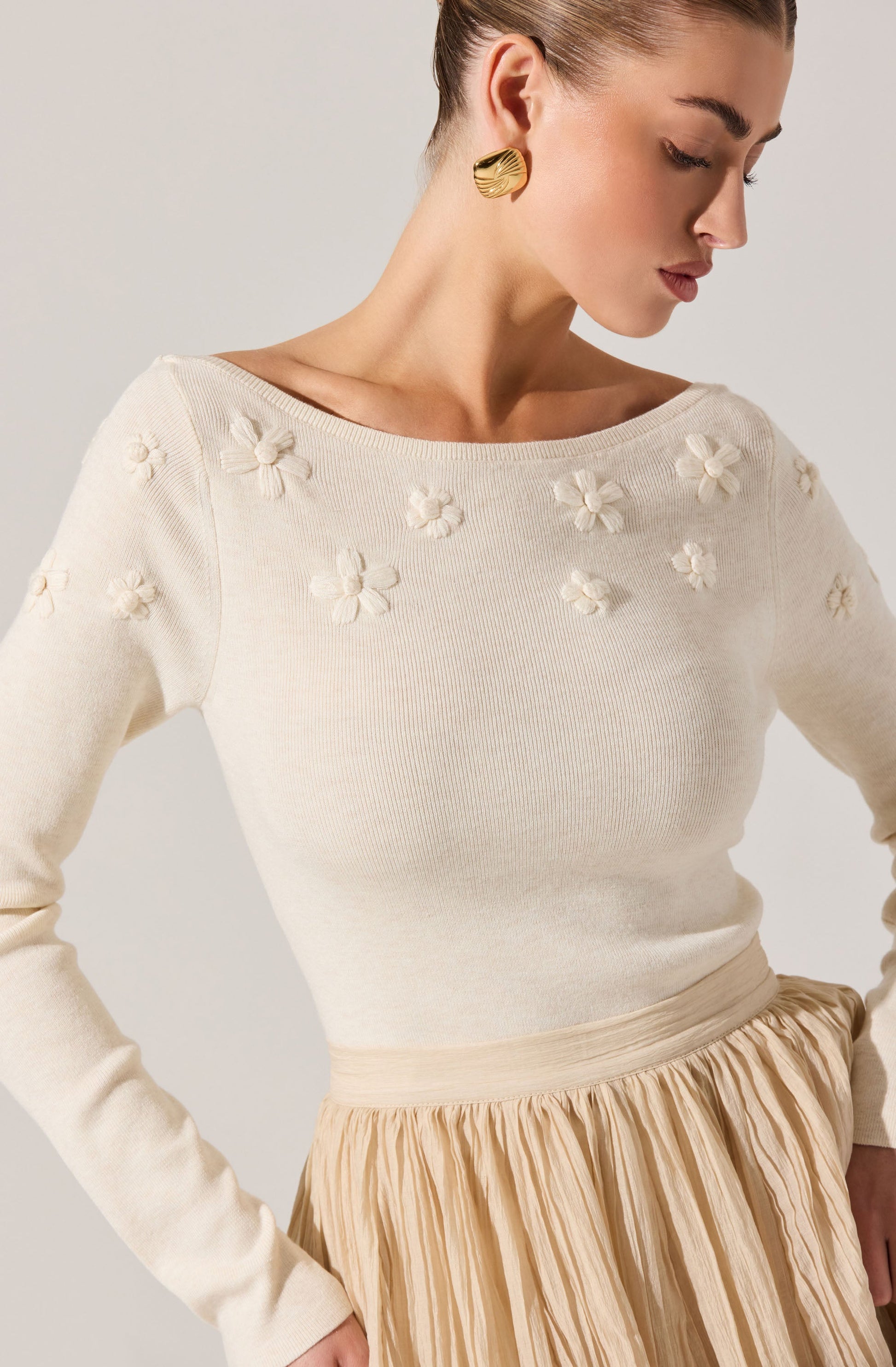 Bluma Embroidered Boatneck Sweater