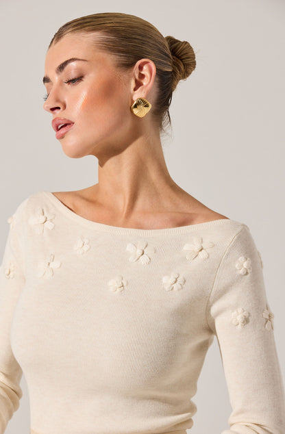 Bluma Embroidered Boatneck Sweater