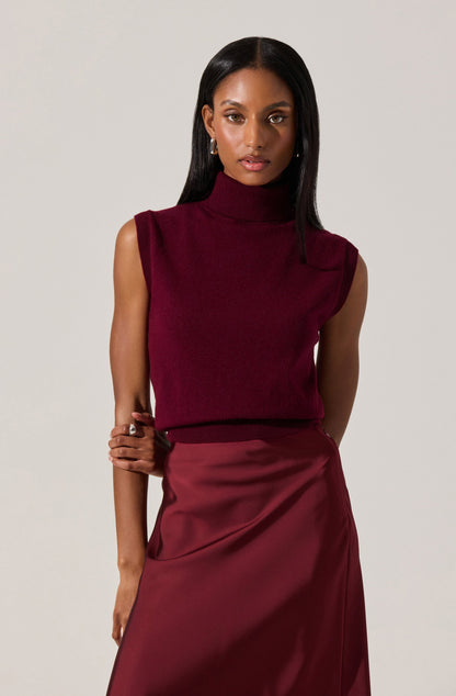 Avah Sleeveless Turtleneck Sweater