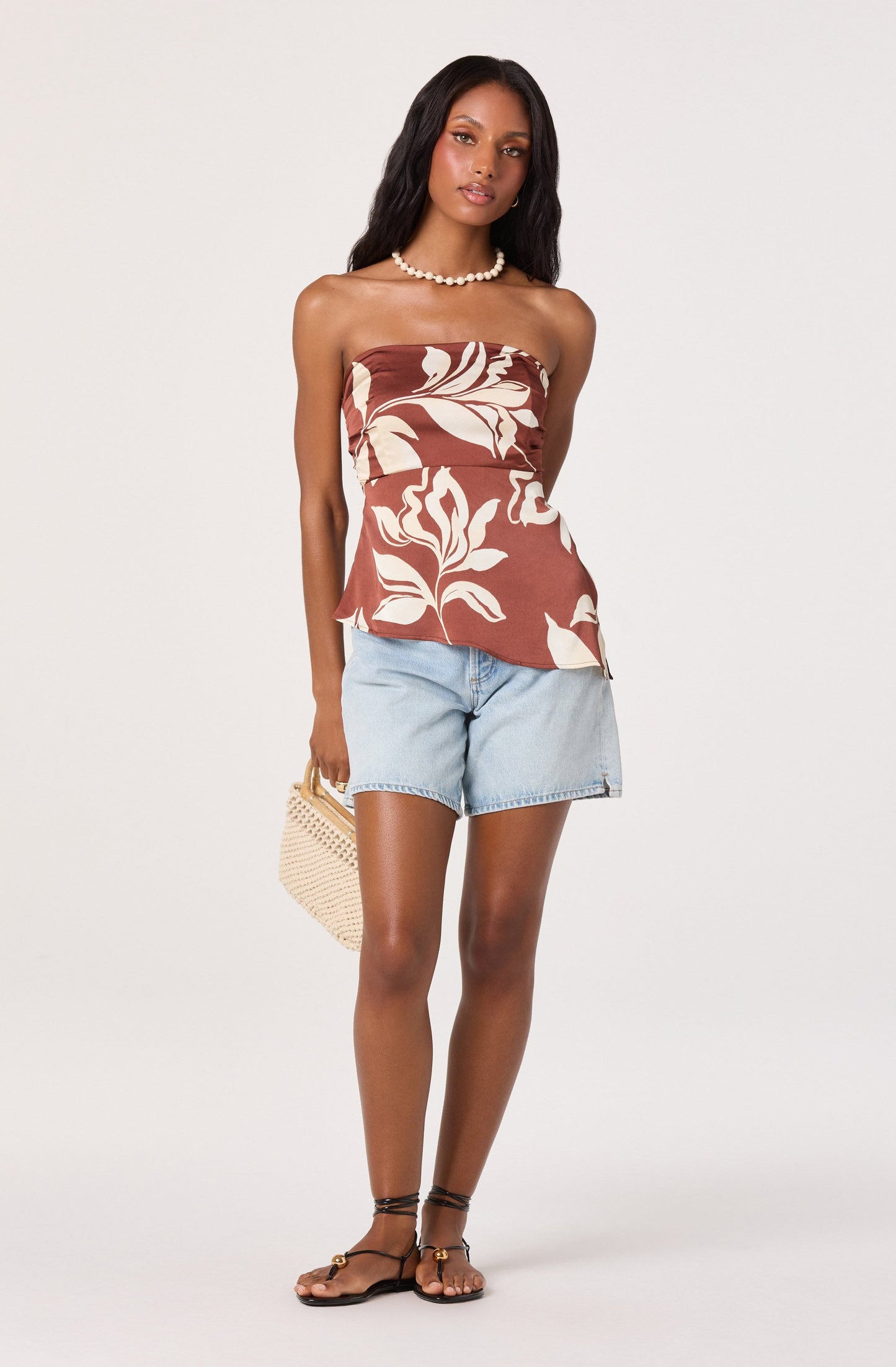 Annabeth Satin Strapless Top