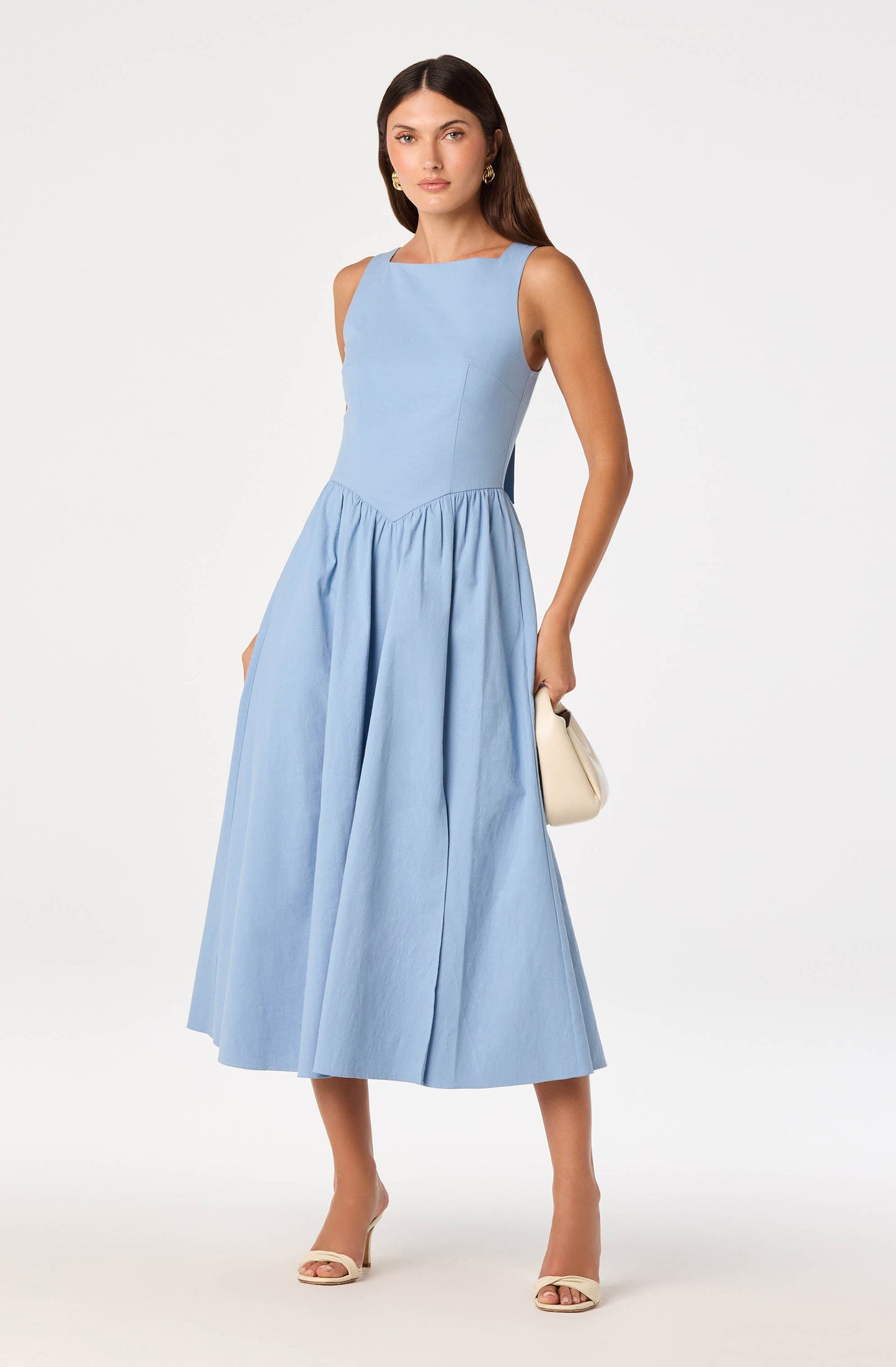 Bow Back Apron Midi Dress