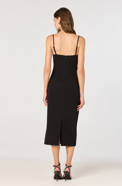 Bow Strap Bustier Midi Dress