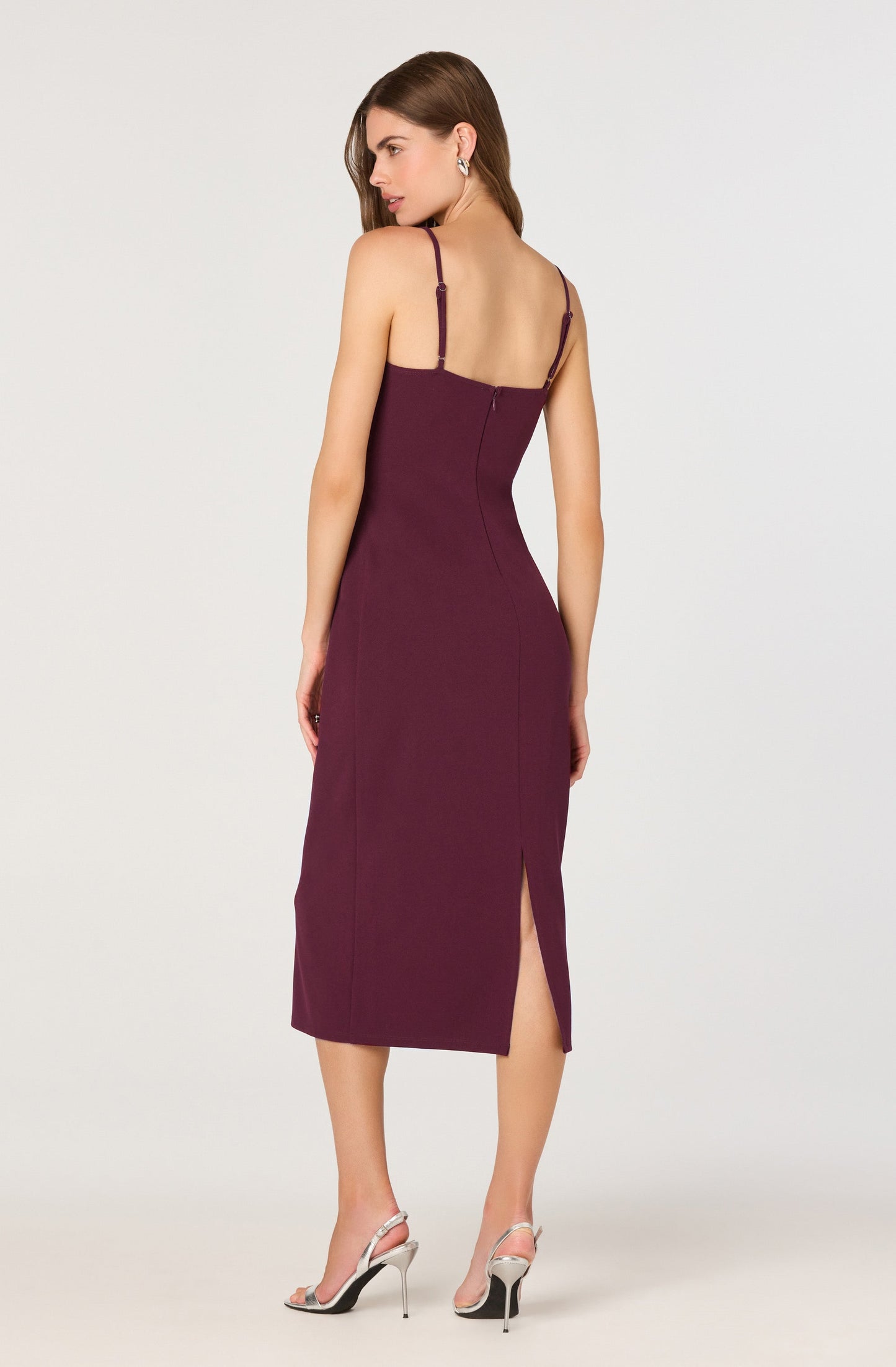 Bow Strap Bustier Midi Dress