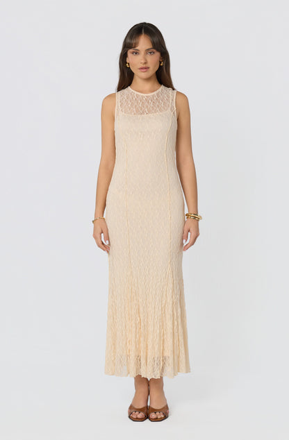 Annabella Semi-Sheer Lace Maxi Dress