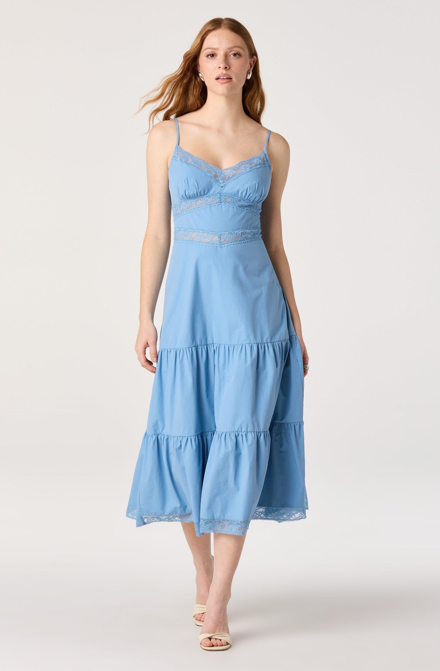 Berenice Lace Trim Midi Dress