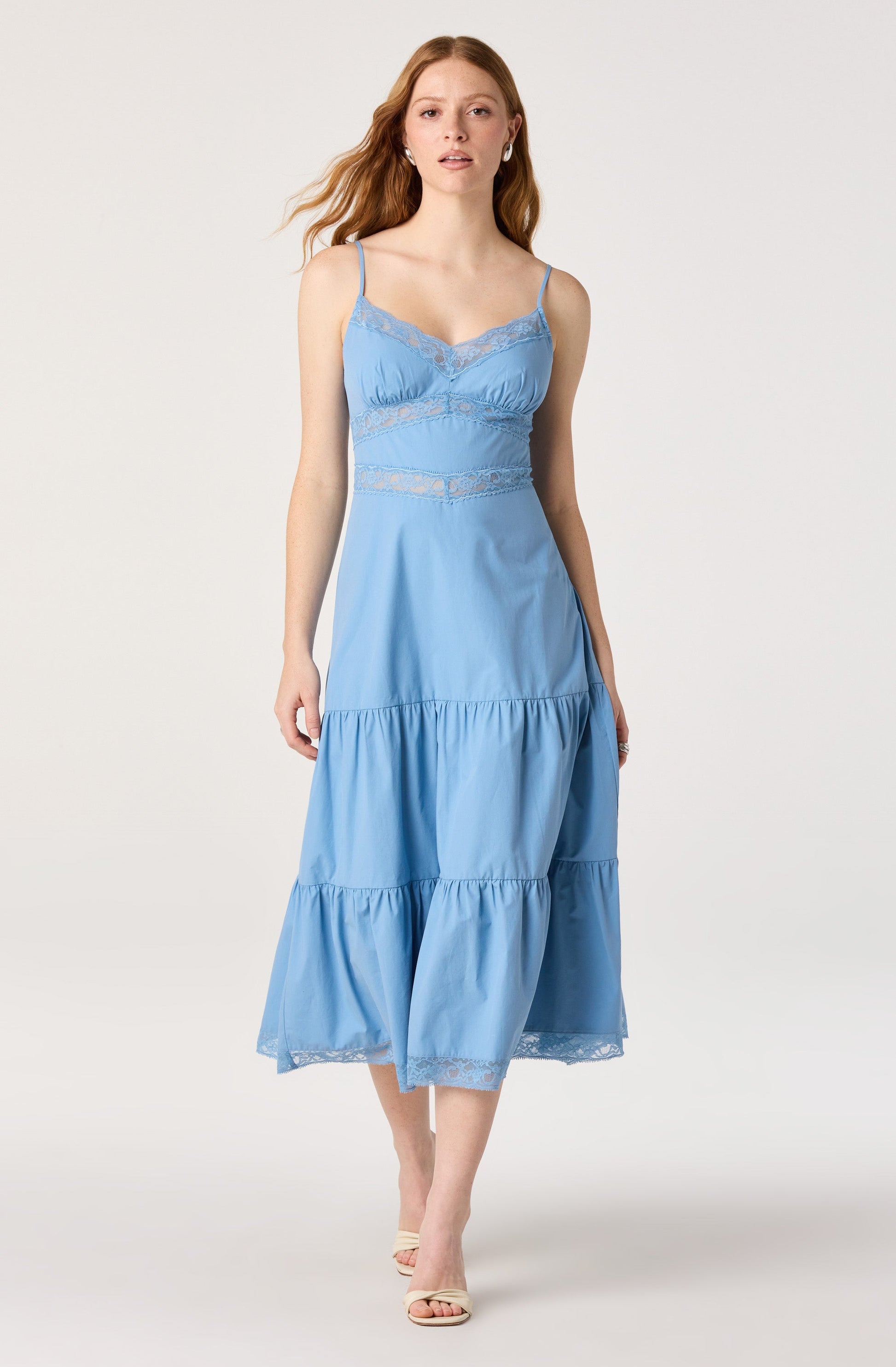 Berenice Lace Trim Midi Dress