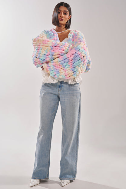 ALIA CHUNKY CHENILLE KNIT CARDIGAN
