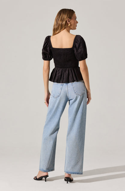 Bow Front Peplum Top
