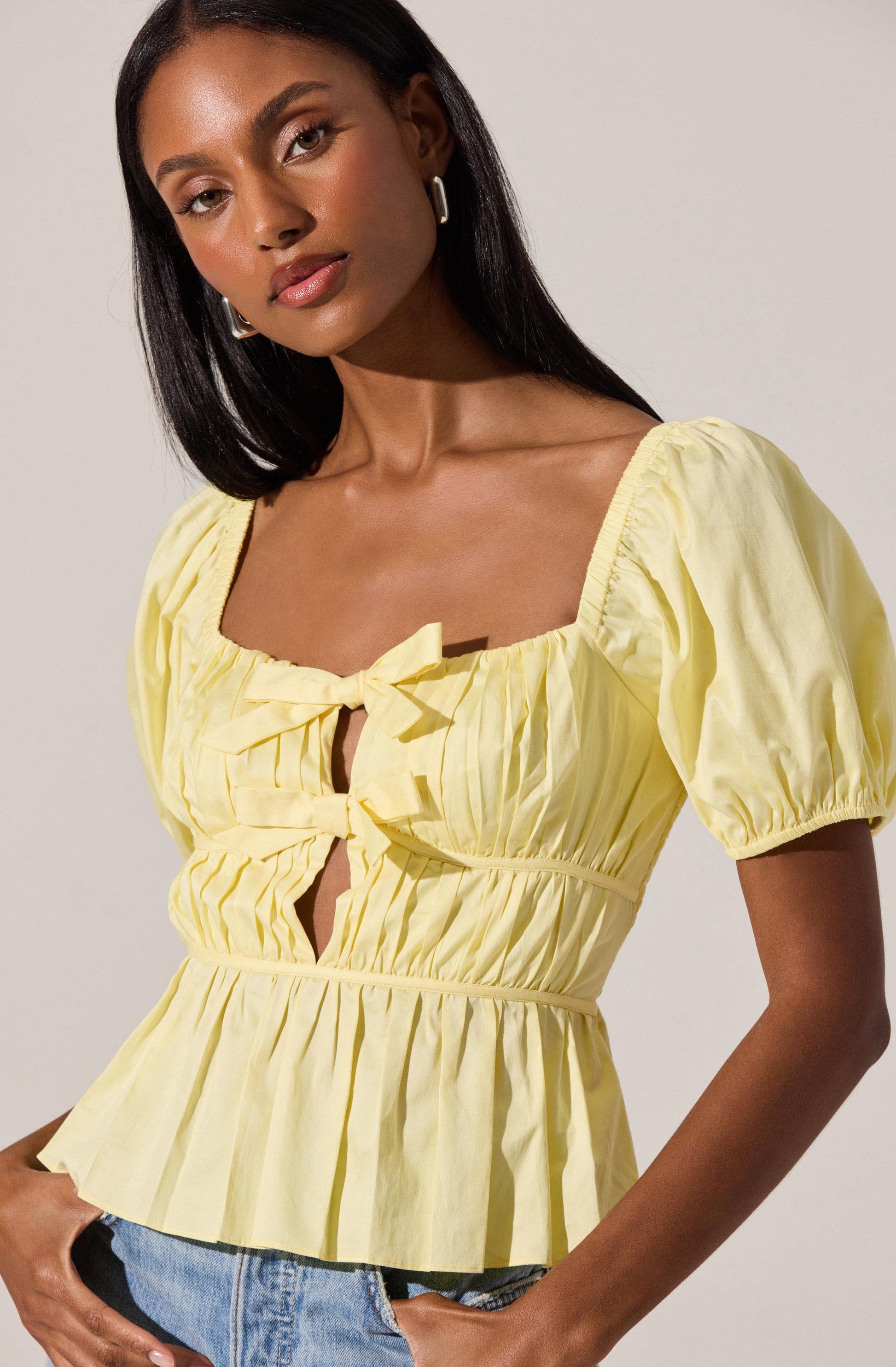 Bow Front Peplum Top