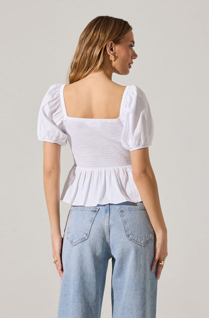 Bow Front Peplum Top