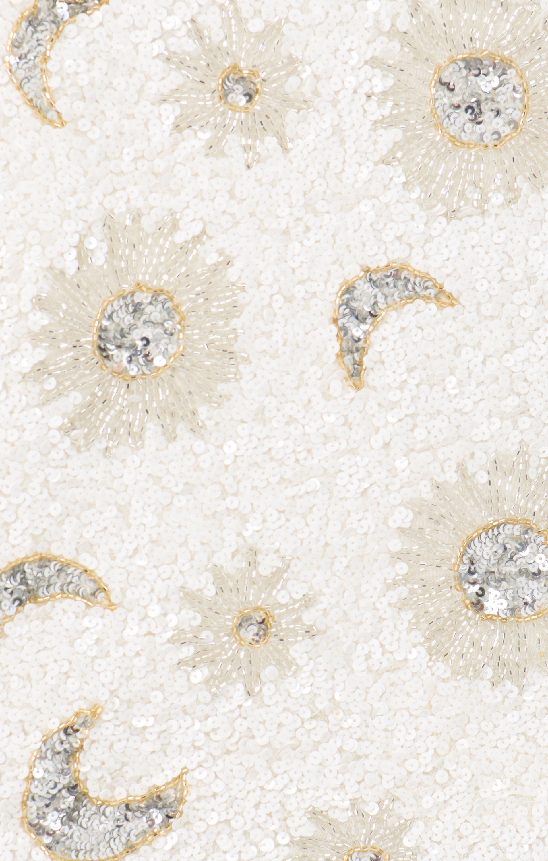 All Night Skort ~ White Celestial Sequins