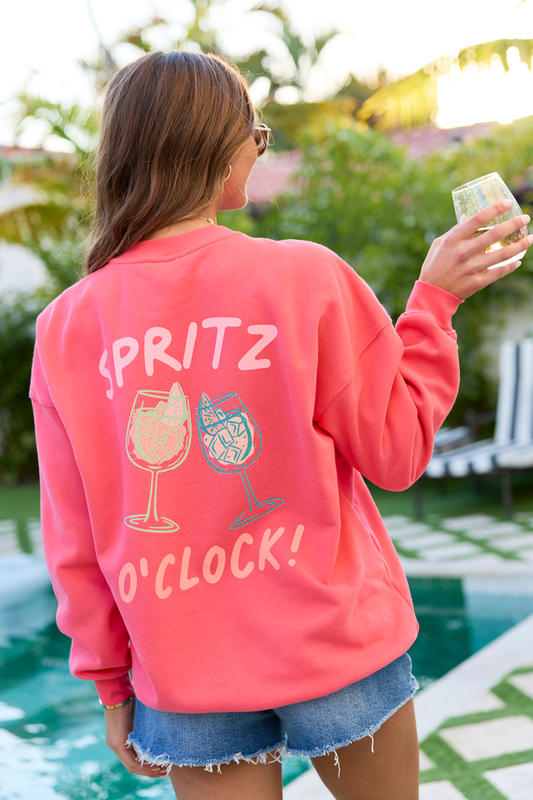 Cin Cin! Light Red Graphic Sweatshirt