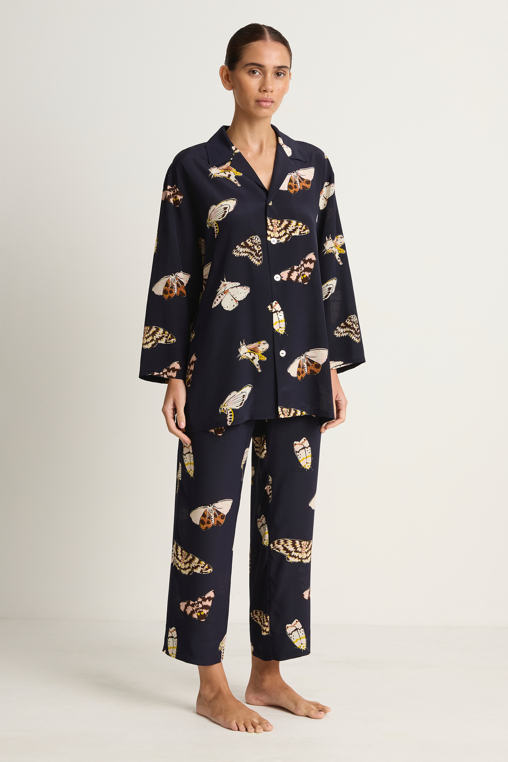 Olivia Von Halle Casablanca Pajamas - Notte Navy Moth