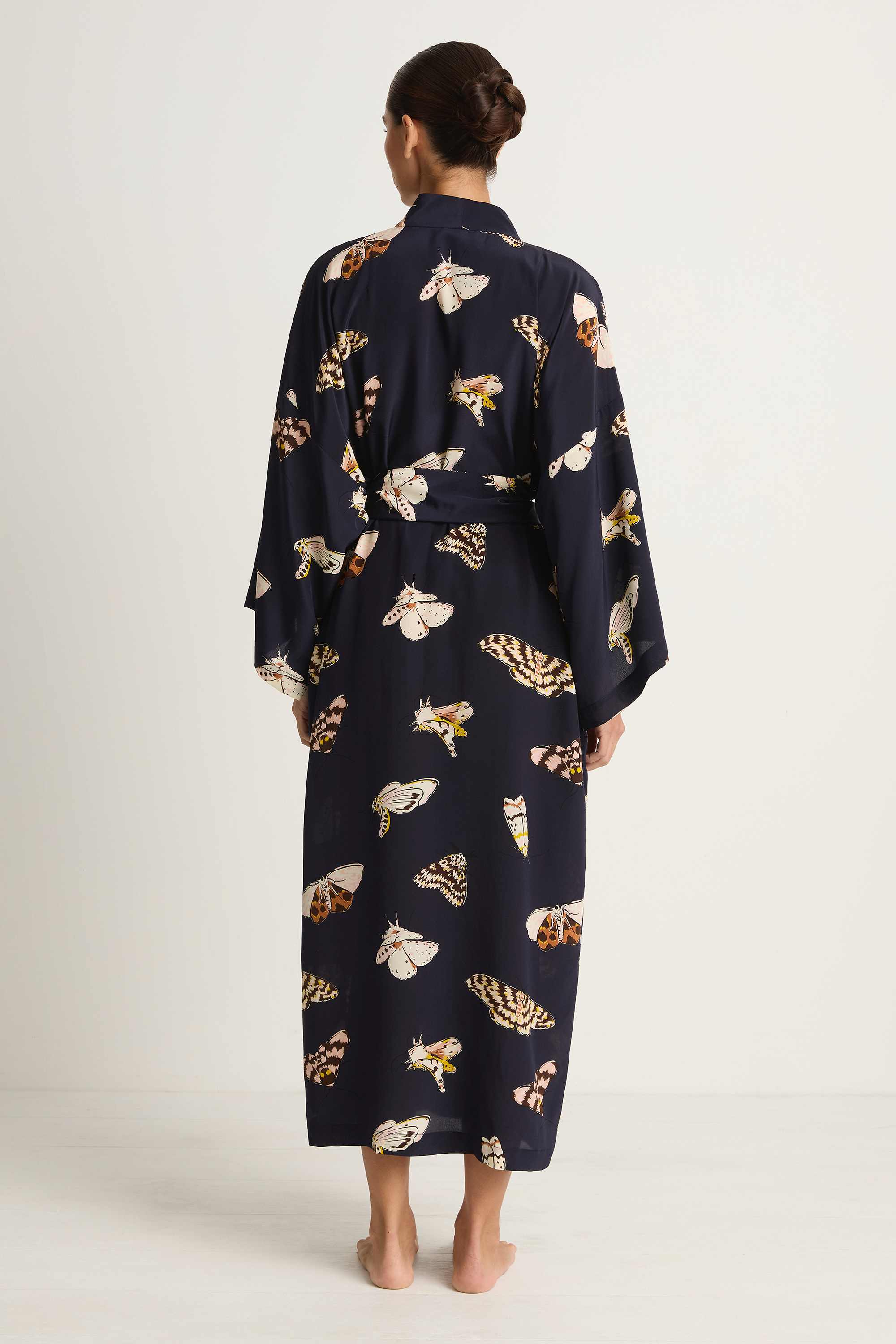 Olivia Von Halle Amaya Robe - Notte Navy Moth