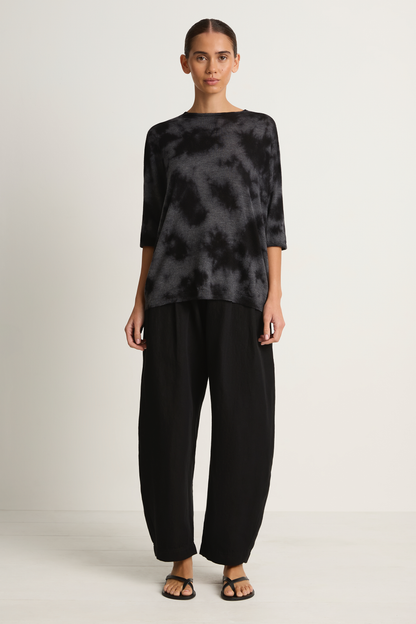 Pas De Calais Alashan Cashmere Uneven Dye Boat Neck Pullover - Charcoal