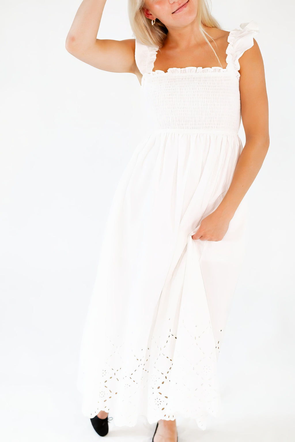 Wilma Eyelet Midi Dress