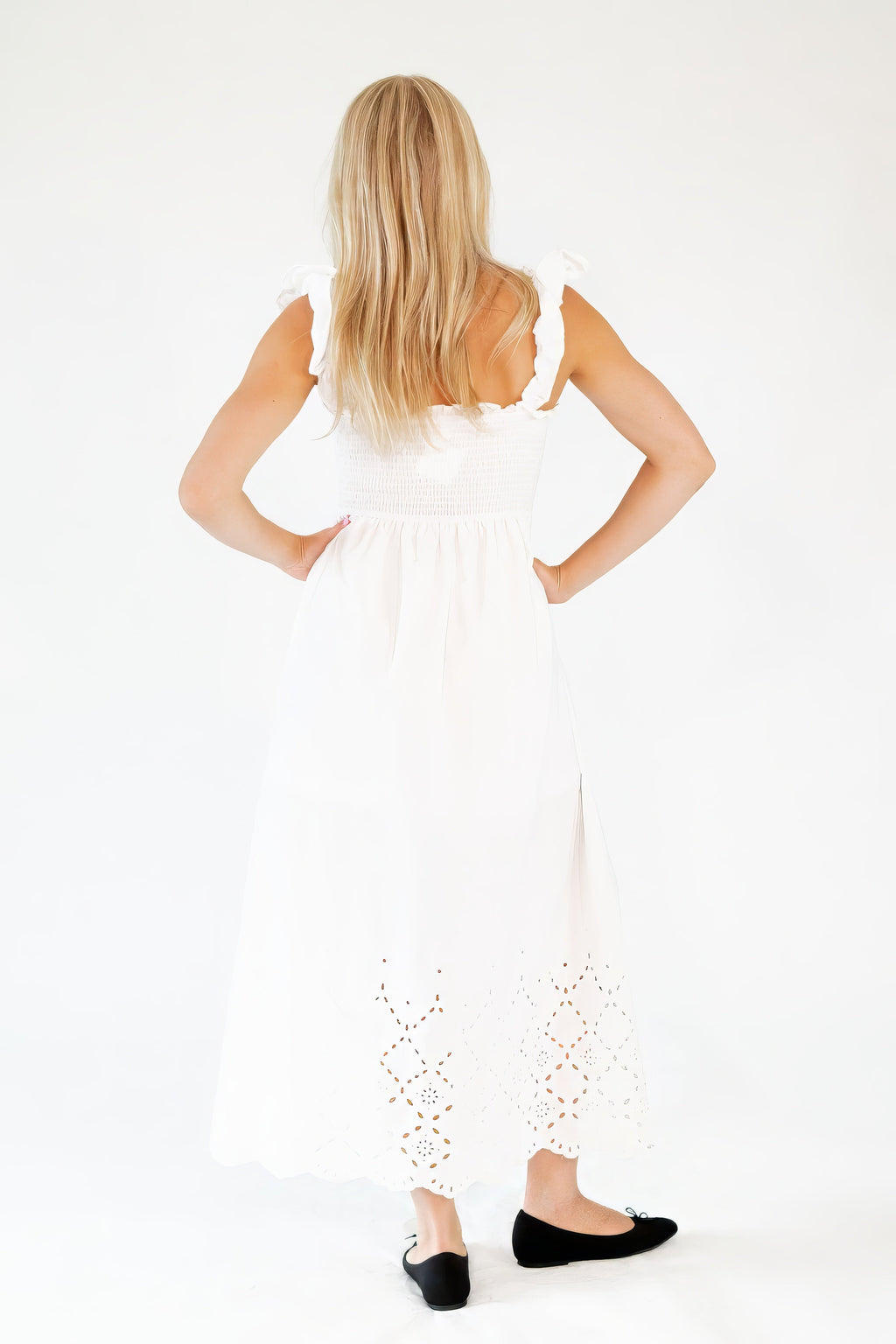 Wilma Eyelet Midi Dress