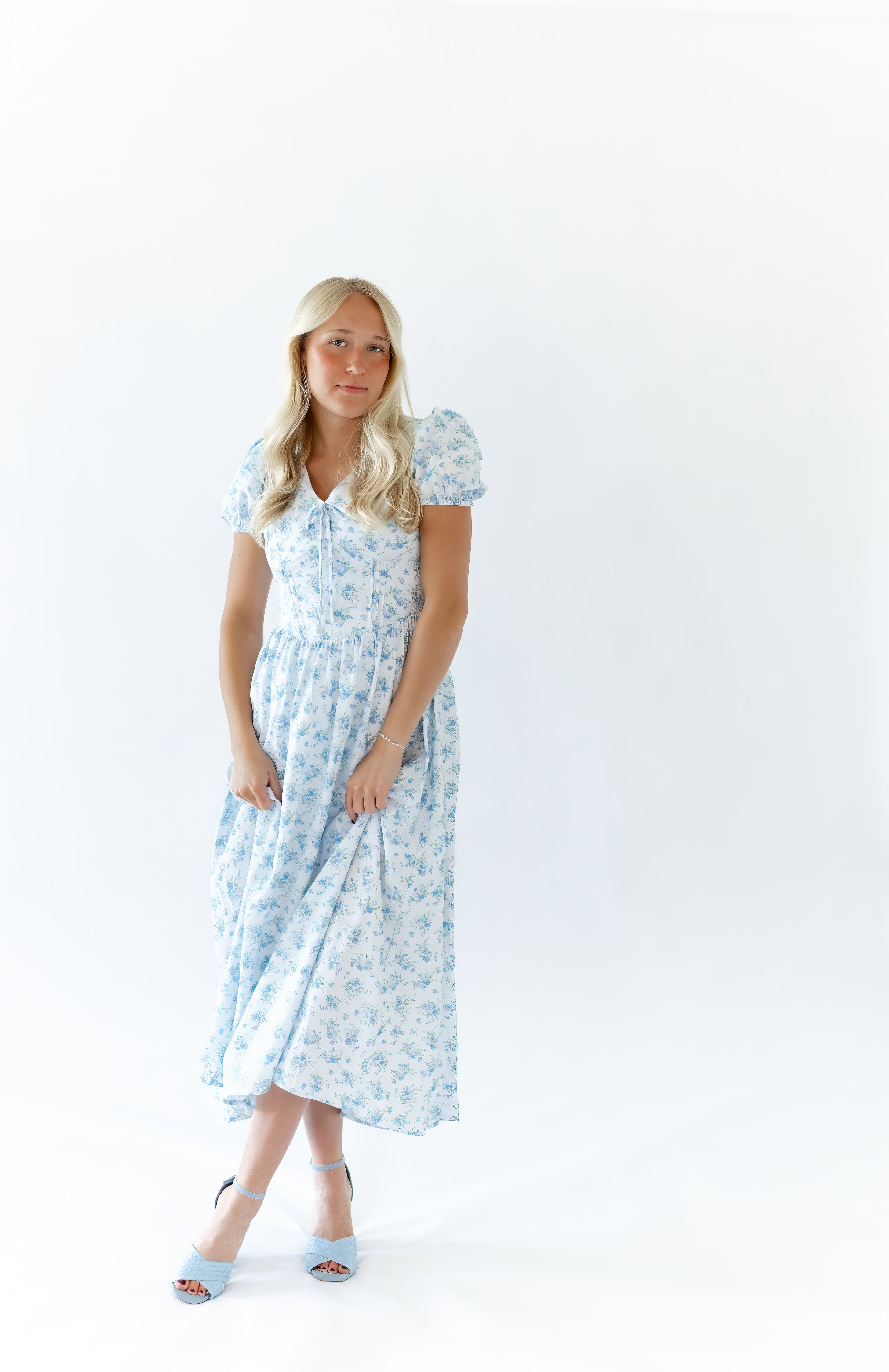 Imogen Floral Dress · Blue