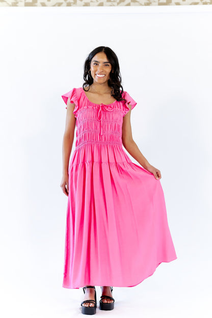 Daphne Smocked Midi Dress