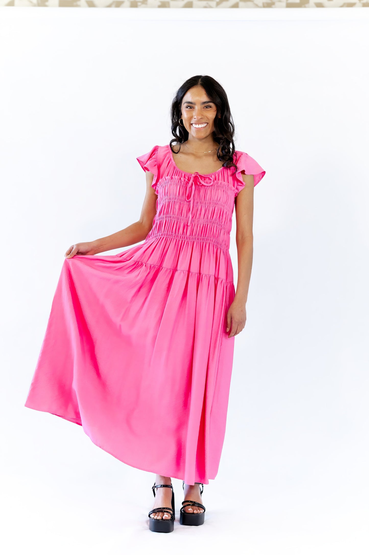 Daphne Smocked Midi Dress