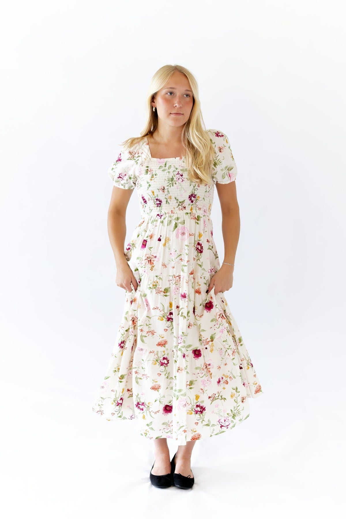 Eleanor Floral Square Neck Dress