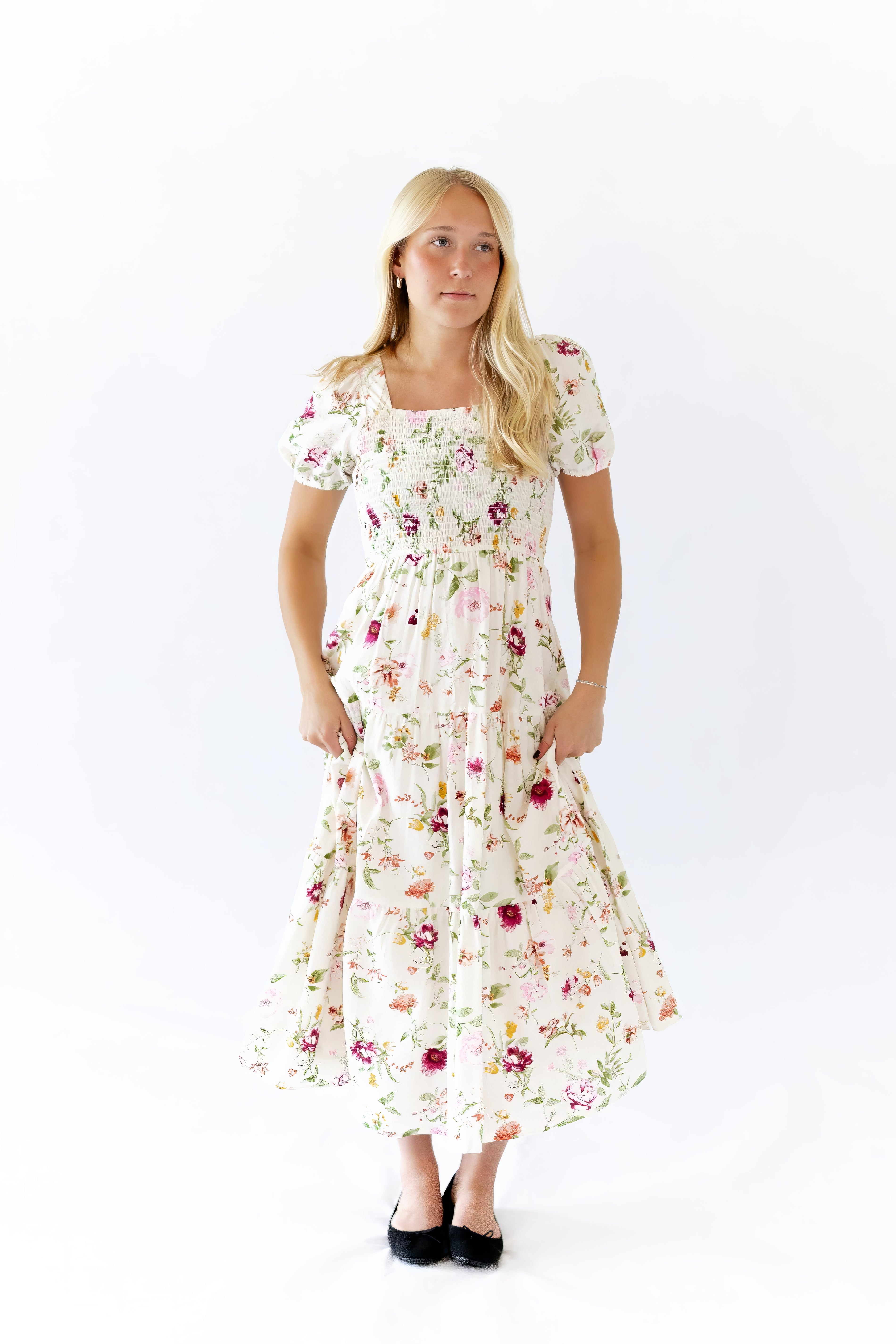 Eleanor Floral Square Neck Dress