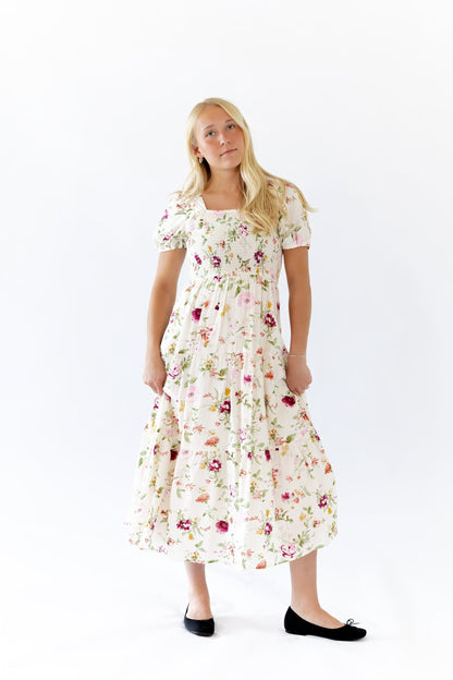 Eleanor Floral Square Neck Dress