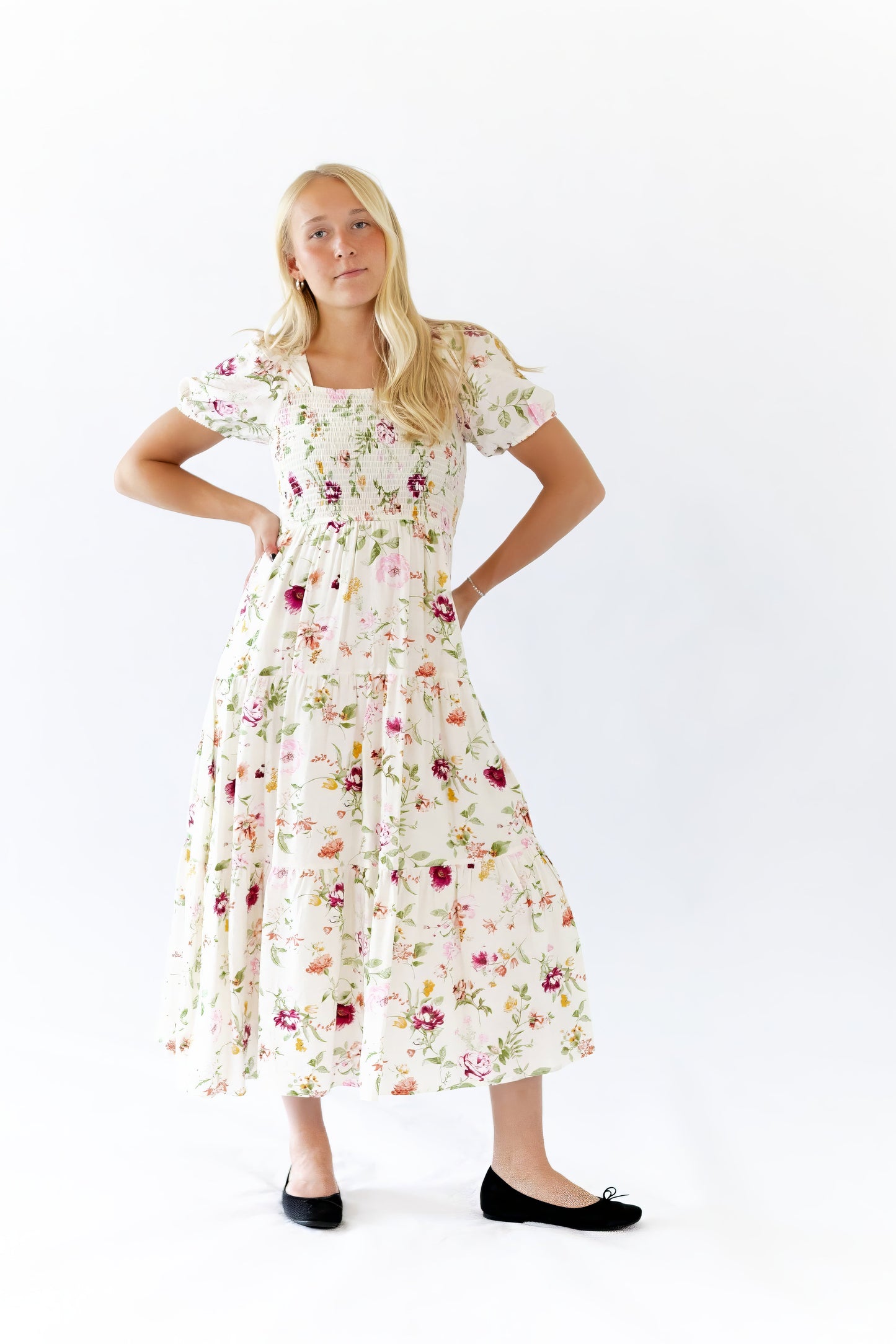 Eleanor Floral Square Neck Dress