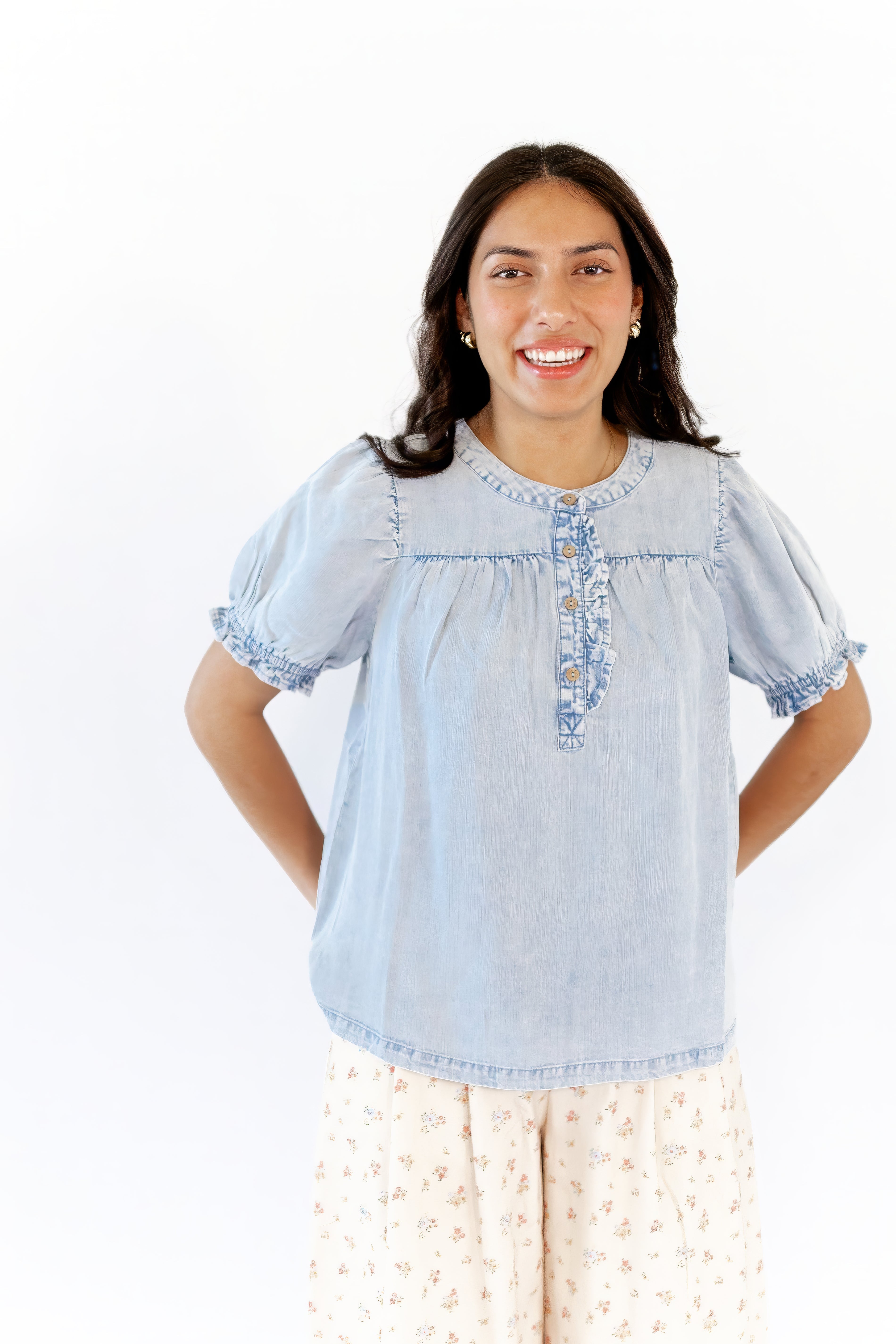 Calia Denim Blouse  ⤫ Restocked