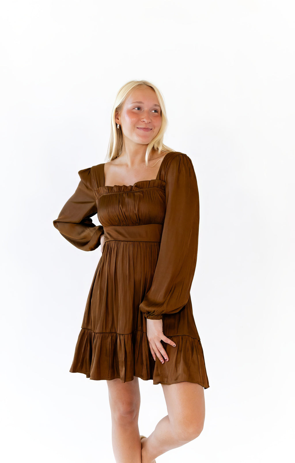 Barb Satin Finish Mini Dress