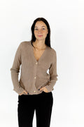 Latte Button Down Cardigan