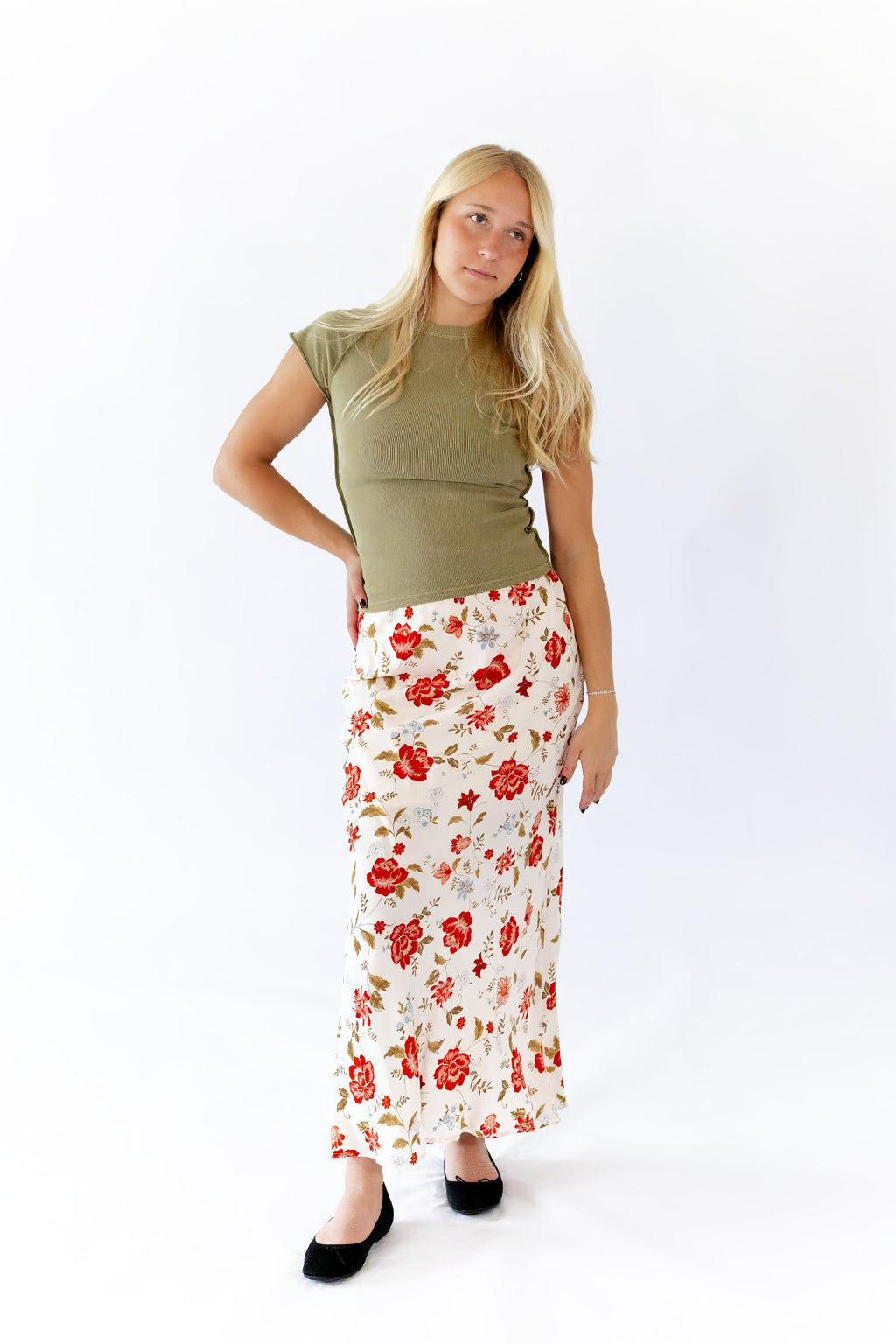 Heather Floral Maxi Skirt