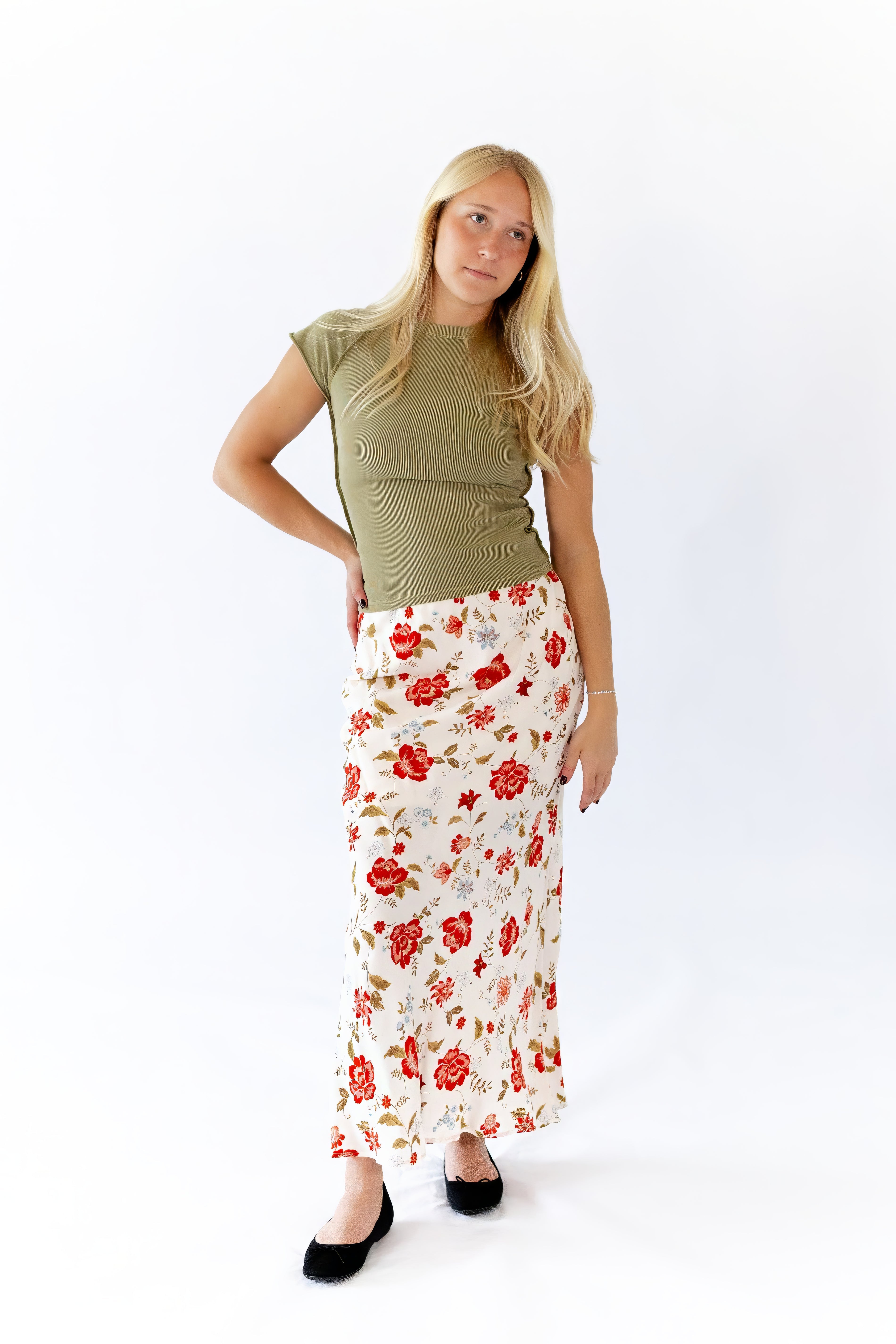 Heather Floral Maxi Skirt